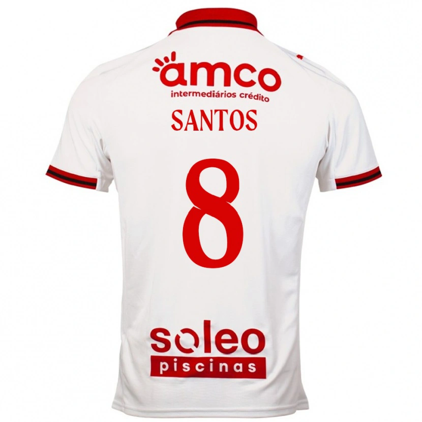 Danxen Dzieci Vicente Santos #8 Biało-Czerwony Wyjazdowa Koszulka 2025/26 Koszulki Klubowe