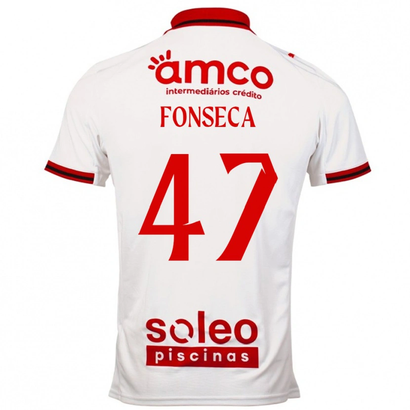 Danxen Dzieci Diogo Fonseca #47 Biało-Czerwony Wyjazdowa Koszulka 2025/26 Koszulki Klubowe