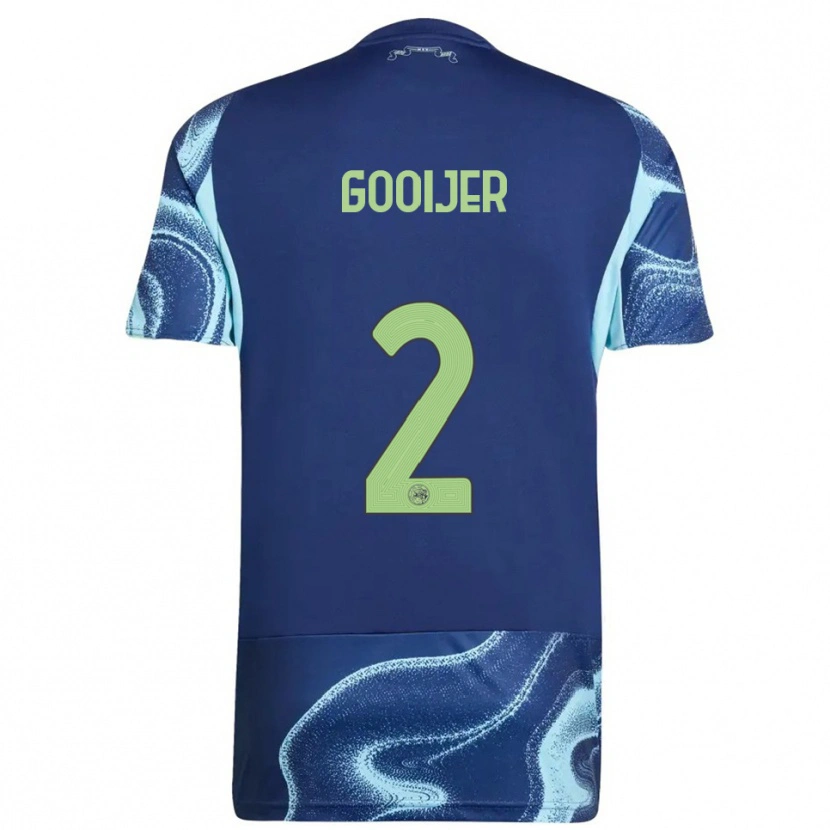 Danxen Dzieci Tristan Gooijer #2 Granatowo-Błękitny Wyjazdowa Koszulka 2025/26 Koszulki Klubowe