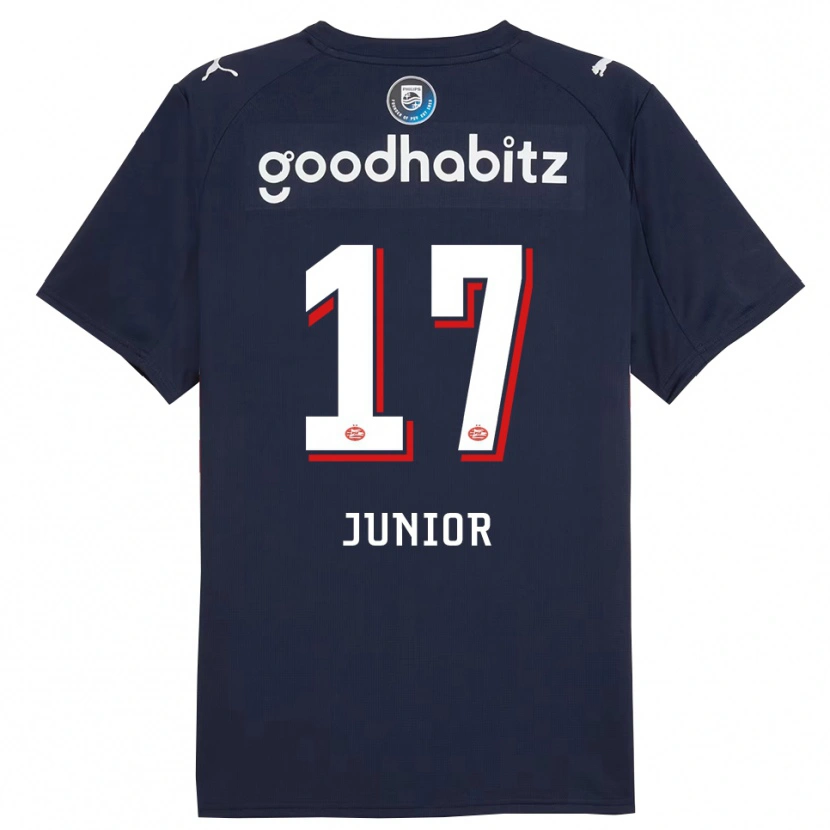 Danxen Dzieci Mauro Júnior #17 Granatowo-Biały Wyjazdowa Koszulka 2025/26 Koszulki Klubowe
