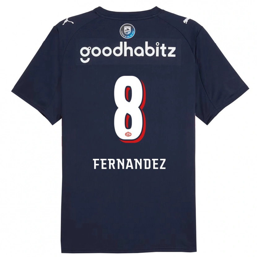 Danxen Dzieci Noah Fernandez #8 Granatowo-Biały Wyjazdowa Koszulka 2025/26 Koszulki Klubowe