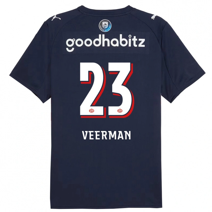 Danxen Dzieci Joey Veerman #23 Granatowo-Biały Wyjazdowa Koszulka 2025/26 Koszulki Klubowe