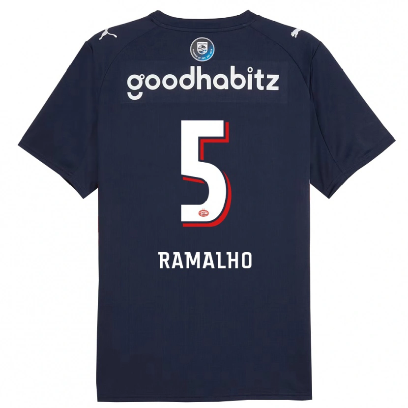 Danxen Dzieci Andre Ramalho #5 Granatowo-Biały Wyjazdowa Koszulka 2025/26 Koszulki Klubowe