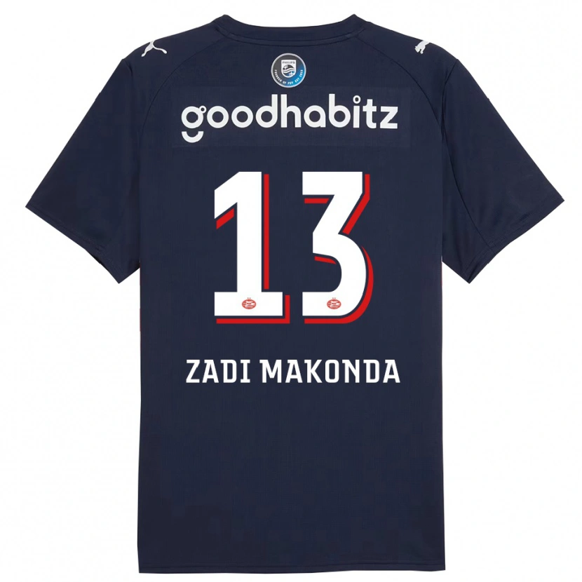 Danxen Dzieci David Zadi Makonda #13 Granatowo-Biały Wyjazdowa Koszulka 2025/26 Koszulki Klubowe