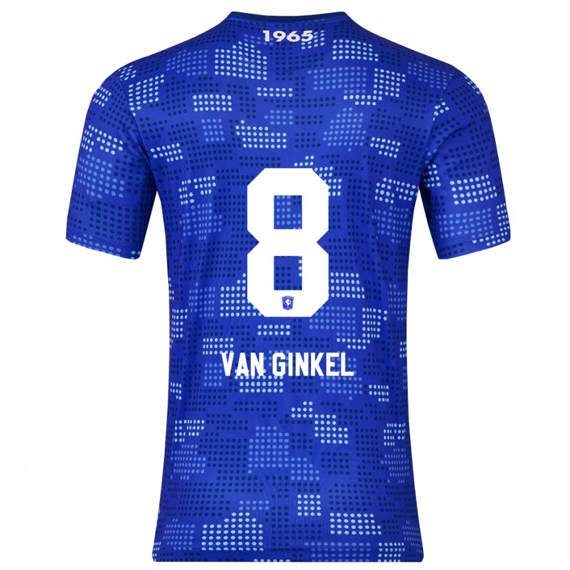 Danxen Dzieci Danique Van Ginkel #8 Niebiesko-Błękitny Wyjazdowa Koszulka 2025/26 Koszulki Klubowe