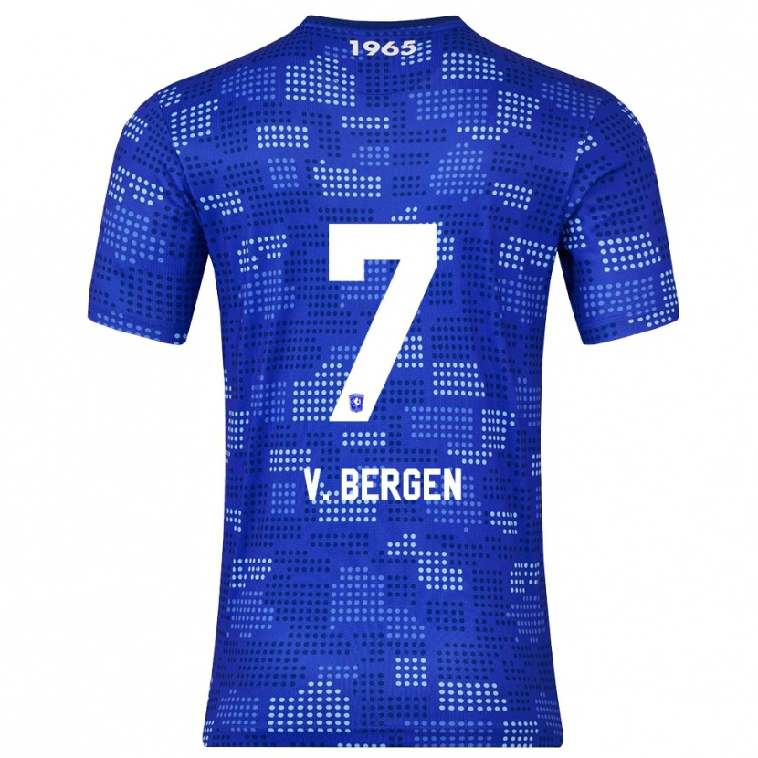 Danxen Dzieci Mitchell Van Bergen #7 Niebiesko-Błękitny Wyjazdowa Koszulka 2025/26 Koszulki Klubowe