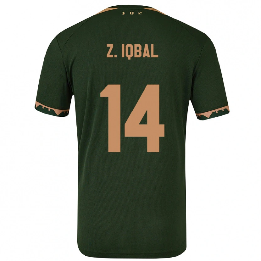 Danxen Dzieci Zidane Iqbal #14 Zielono-Złoty Wyjazdowa Koszulka 2025/26 Koszulki Klubowe