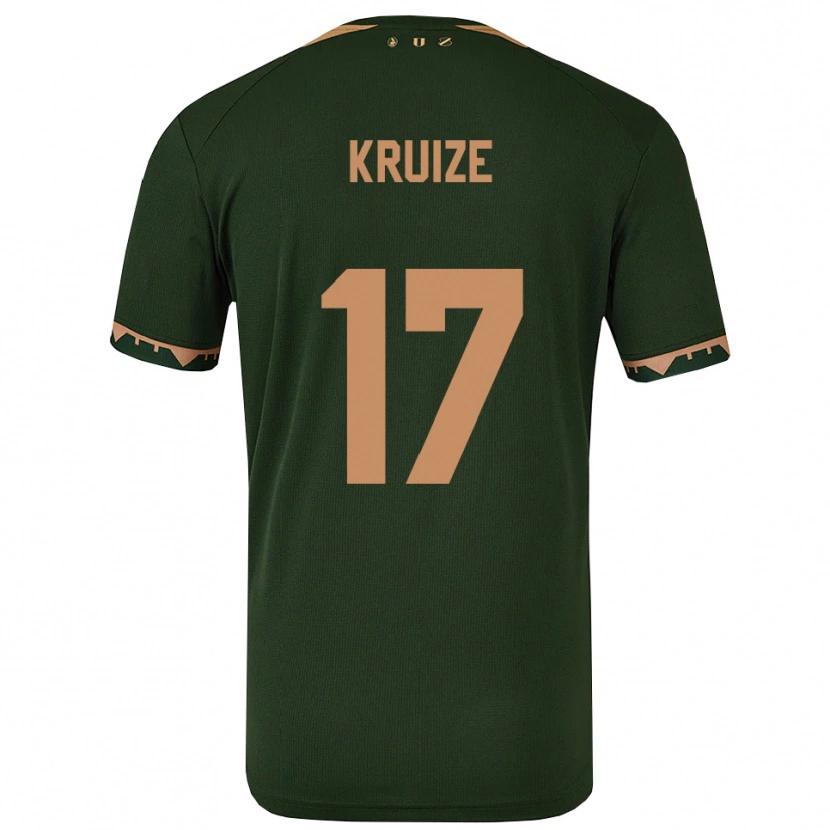 Danxen Dzieci Elisha Kruize #17 Zielono-Złoty Wyjazdowa Koszulka 2025/26 Koszulki Klubowe
