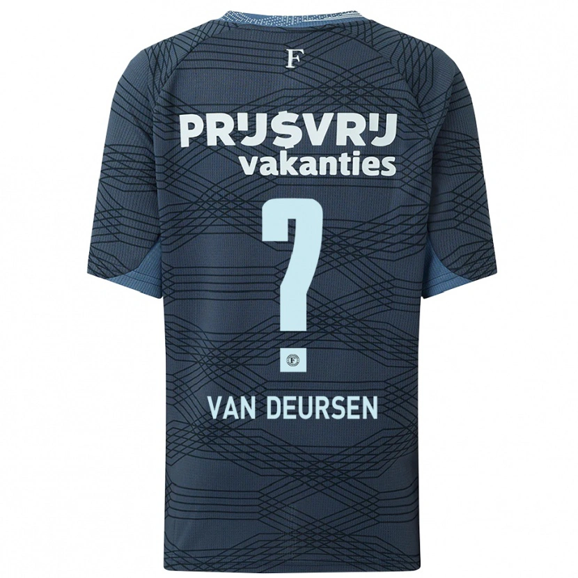 Danxen Dzieci Eva Van Deursen #0 Czarno-Szary Wyjazdowa Koszulka 2025/26 Koszulki Klubowe
