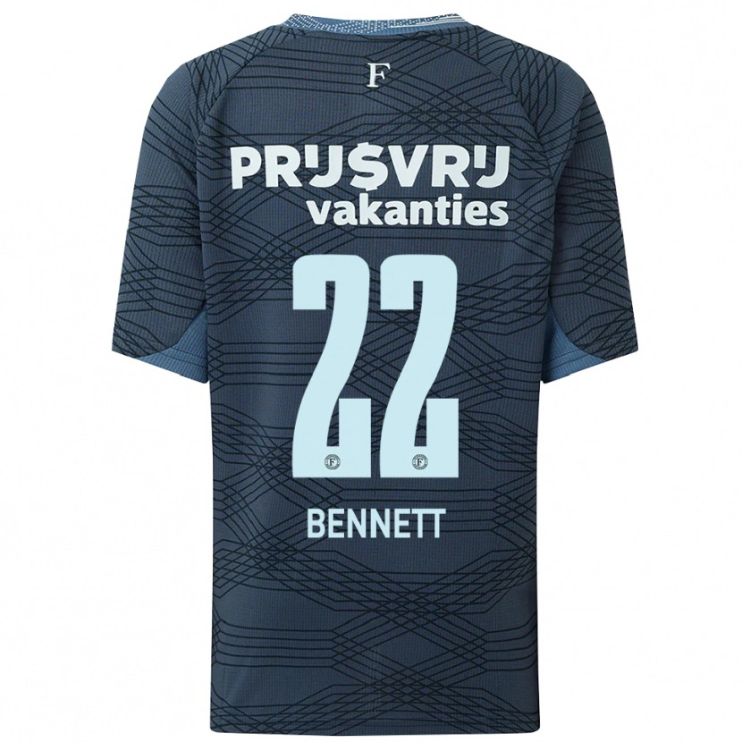 Danxen Dzieci Walter Bennett #22 Czarno-Szary Wyjazdowa Koszulka 2025/26 Koszulki Klubowe