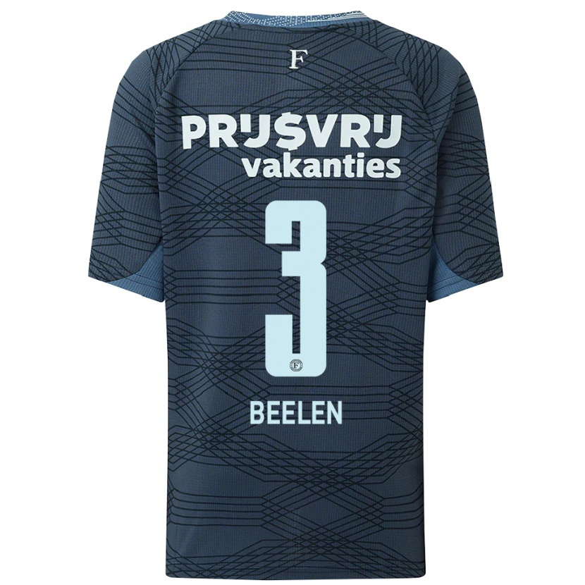 Danxen Dzieci Thomas Beelen #3 Czarno-Szary Wyjazdowa Koszulka 2025/26 Koszulki Klubowe
