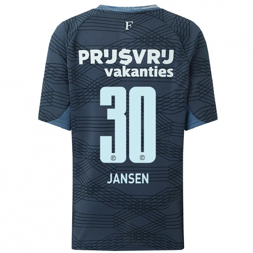 Danxen Dzieci Thijs Jansen #30 Czarno-Szary Wyjazdowa Koszulka 2025/26 Koszulki Klubowe