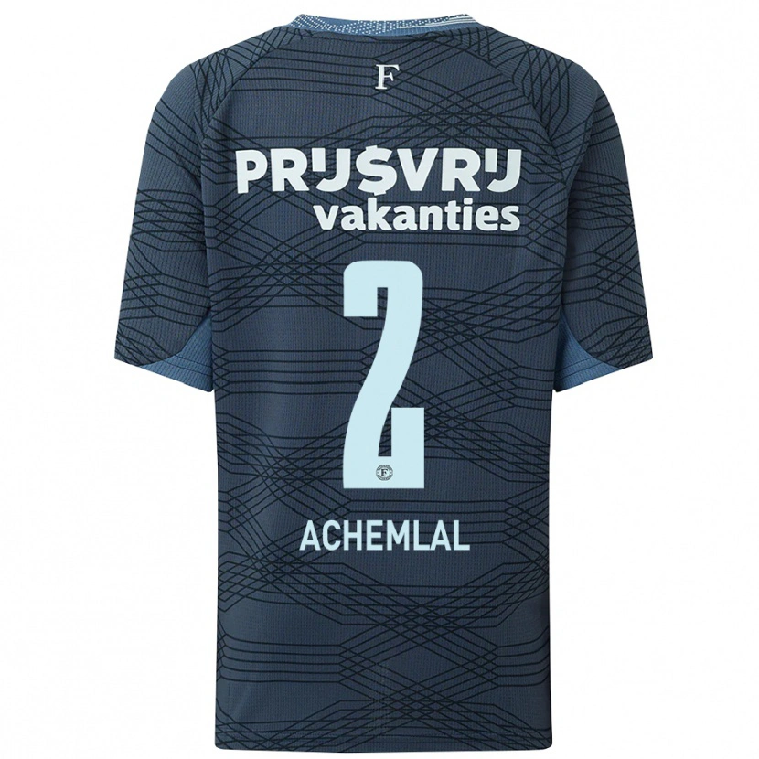 Danxen Dzieci Aiman Achemlal #2 Czarno-Szary Wyjazdowa Koszulka 2025/26 Koszulki Klubowe