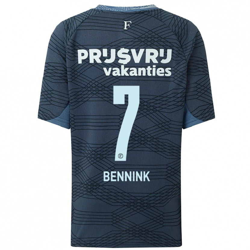 Danxen Dzieci Maxime Bennink #7 Czarno-Szary Wyjazdowa Koszulka 2025/26 Koszulki Klubowe
