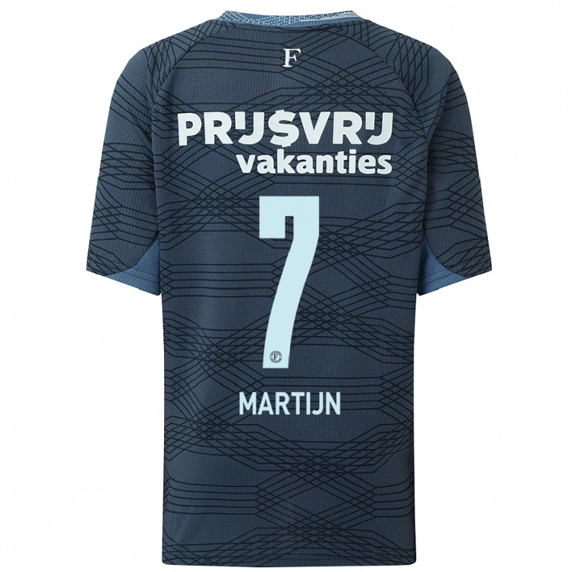 Danxen Dzieci Rowendley Martijn #7 Czarno-Szary Wyjazdowa Koszulka 2025/26 Koszulki Klubowe