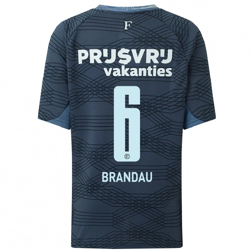 Danxen Dzieci Justine Brandau #6 Czarno-Szary Wyjazdowa Koszulka 2025/26 Koszulki Klubowe