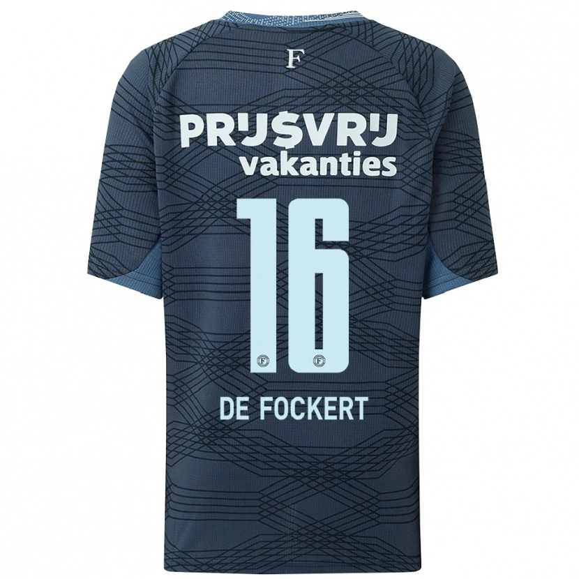 Danxen Dzieci Maarten De Fockert #16 Czarno-Szary Wyjazdowa Koszulka 2025/26 Koszulki Klubowe