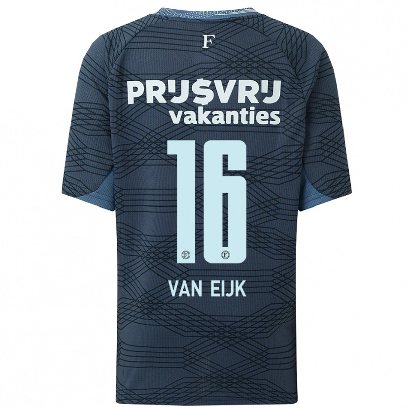 Danxen Dzieci Roos Van Eijk #16 Czarno-Szary Wyjazdowa Koszulka 2025/26 Koszulki Klubowe