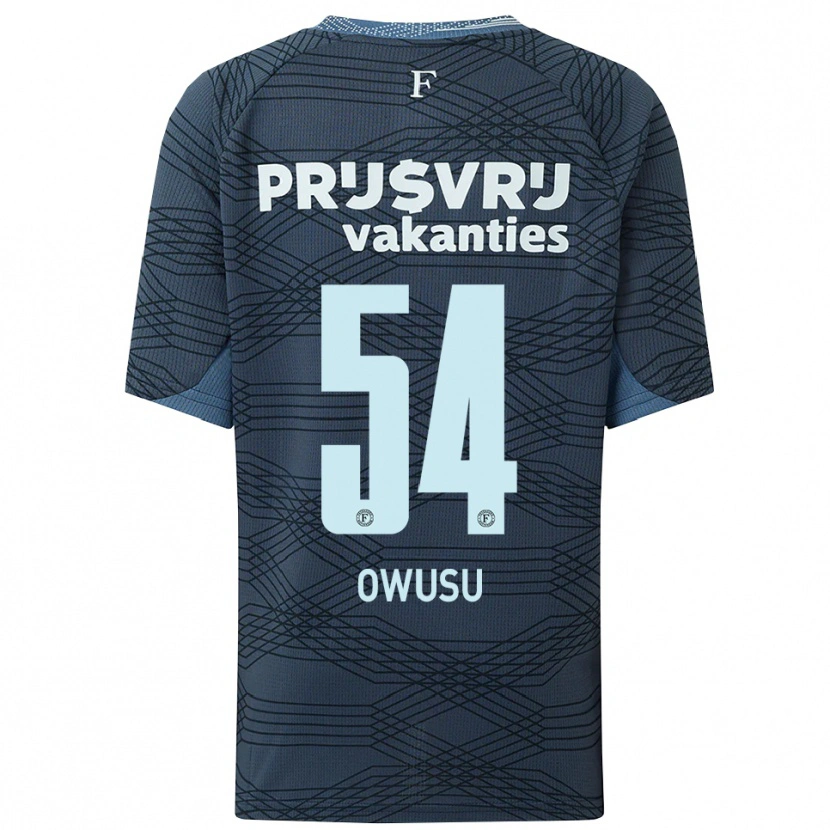 Danxen Dzieci Denzel Owusu #54 Czarno-Szary Wyjazdowa Koszulka 2025/26 Koszulki Klubowe