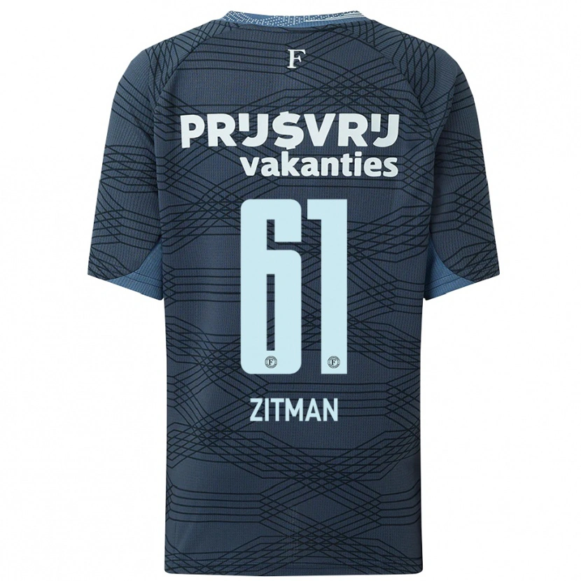 Danxen Dzieci Sven Zitman #61 Czarno-Szary Wyjazdowa Koszulka 2025/26 Koszulki Klubowe