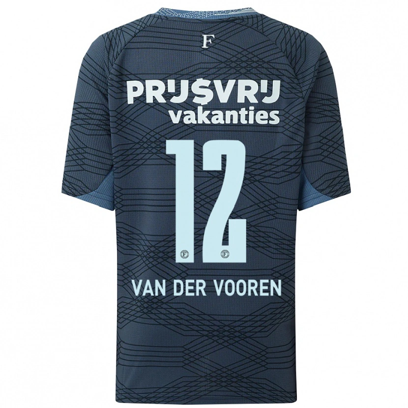 Danxen Dzieci Remy Van Der Vooren #12 Czarno-Szary Wyjazdowa Koszulka 2025/26 Koszulki Klubowe