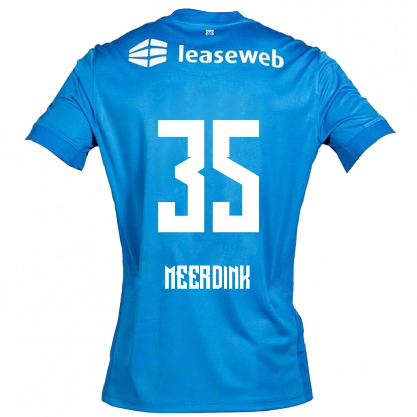 Danxen Dzieci Mexx Meerdink #35 Niebiesko-Biały Wyjazdowa Koszulka 2025/26 Koszulki Klubowe
