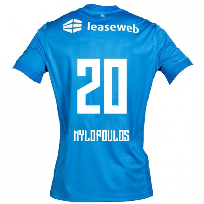 Danxen Dzieci Marios Mylopoulos #20 Niebiesko-Biały Wyjazdowa Koszulka 2025/26 Koszulki Klubowe
