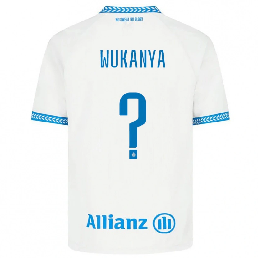 Danxen Dzieci Stéphane Wukanya #0 Niebiesko-Biały Wyjazdowa Koszulka 2025/26 Koszulki Klubowe