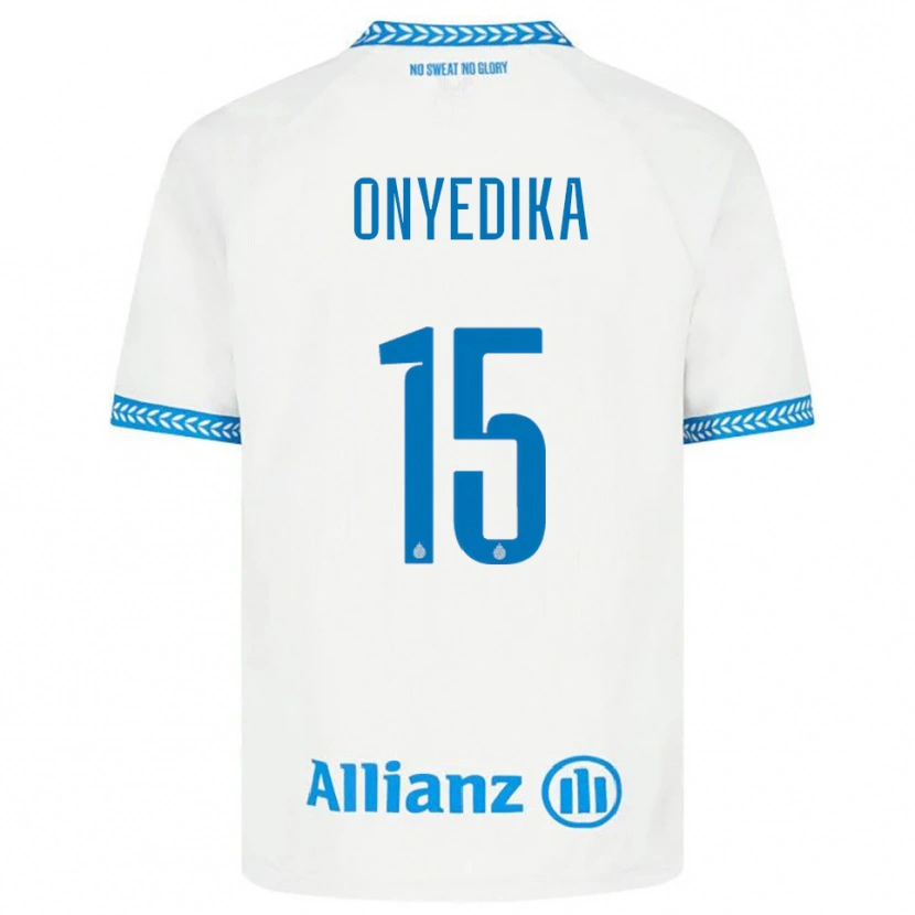 Danxen Dzieci Raphael Onyedika #15 Niebiesko-Biały Wyjazdowa Koszulka 2025/26 Koszulki Klubowe
