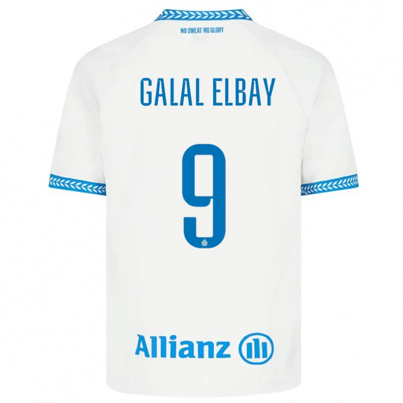Danxen Dzieci Mohamed Galal Elbay #9 Niebiesko-Biały Wyjazdowa Koszulka 2025/26 Koszulki Klubowe