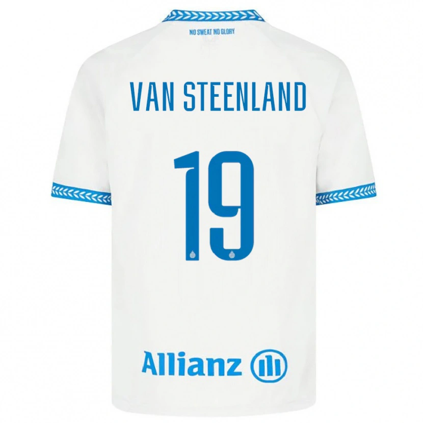 Danxen Dzieci Gilles Van Steenland #19 Niebiesko-Biały Wyjazdowa Koszulka 2025/26 Koszulki Klubowe
