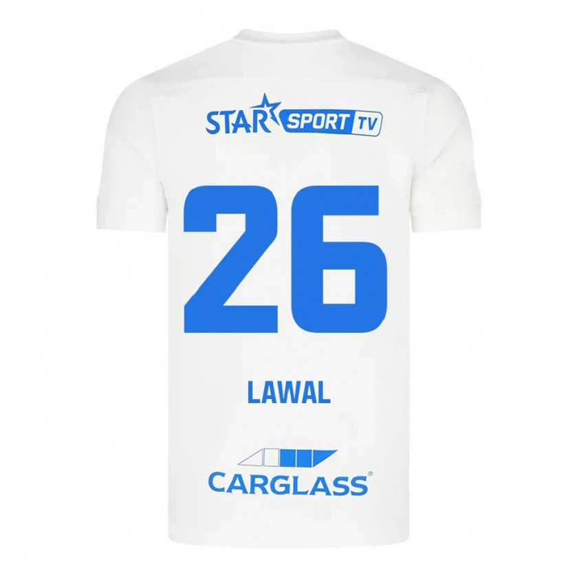 Danxen Dzieci Tobias Lawal #26 Biało-Niebieski Wyjazdowa Koszulka 2025/26 Koszulki Klubowe