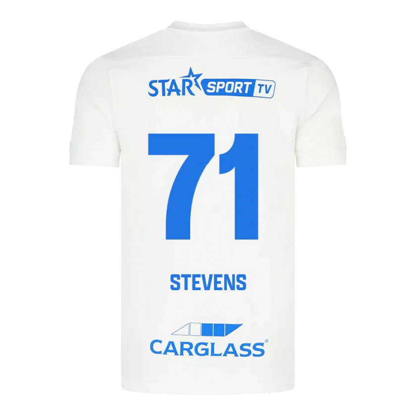 Danxen Dzieci Brent Stevens #71 Biało-Niebieski Wyjazdowa Koszulka 2025/26 Koszulki Klubowe
