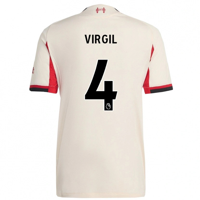 Danxen Dzieci Virgil Van Dijk #4 Biało-Czarny Wyjazdowa Koszulka 2025/26 Koszulki Klubowe