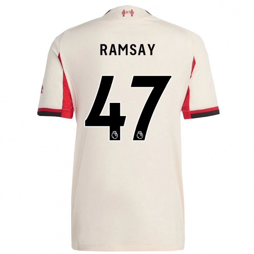 Danxen Dzieci Calvin Ramsay #47 Biało-Czarny Wyjazdowa Koszulka 2025/26 Koszulki Klubowe
