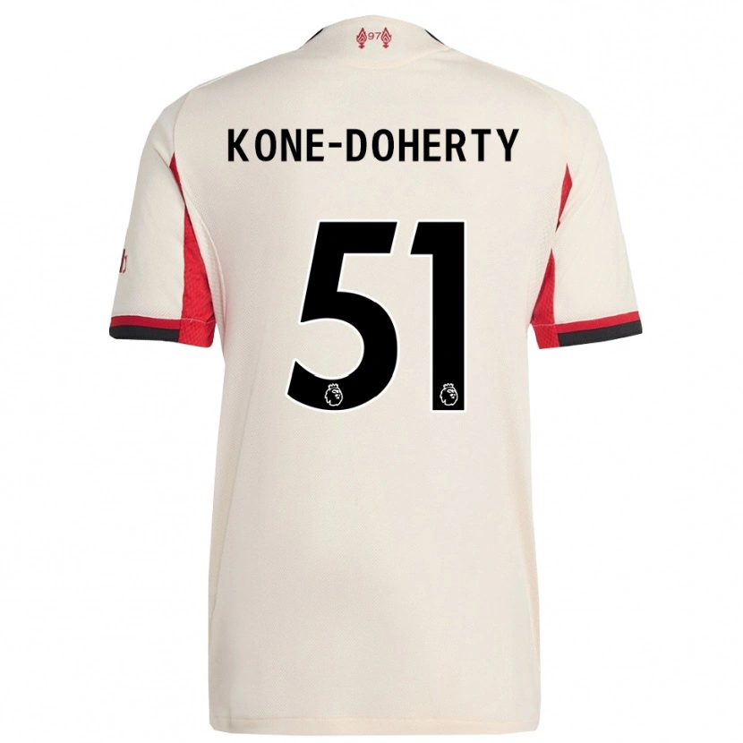 Danxen Dzieci Trent Kone-Doherty #51 Biało-Czarny Wyjazdowa Koszulka 2025/26 Koszulki Klubowe