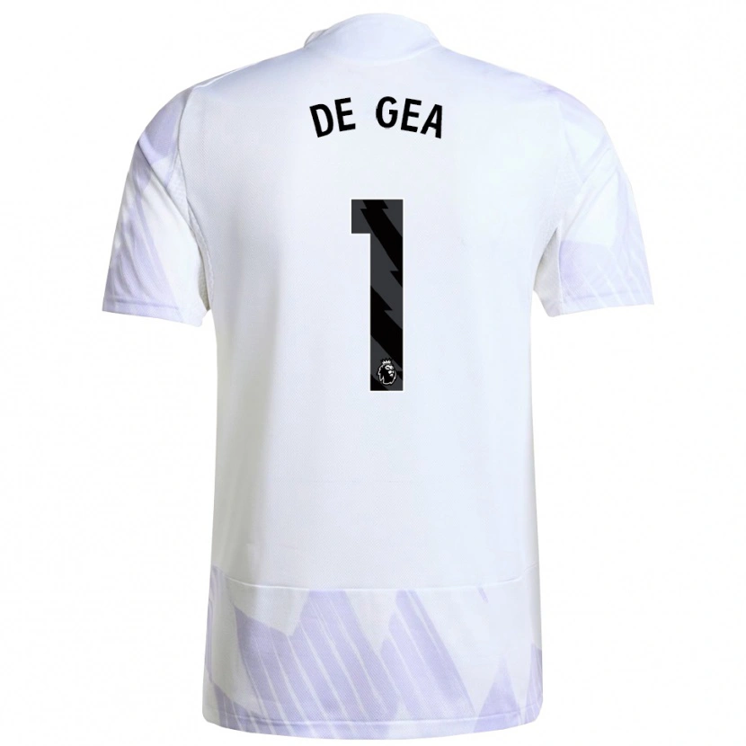Danxen Dzieci David De Gea #1 Biało-Fioletowo-Fioletowy Wyjazdowa Koszulka 2025/26 Koszulki Klubowe