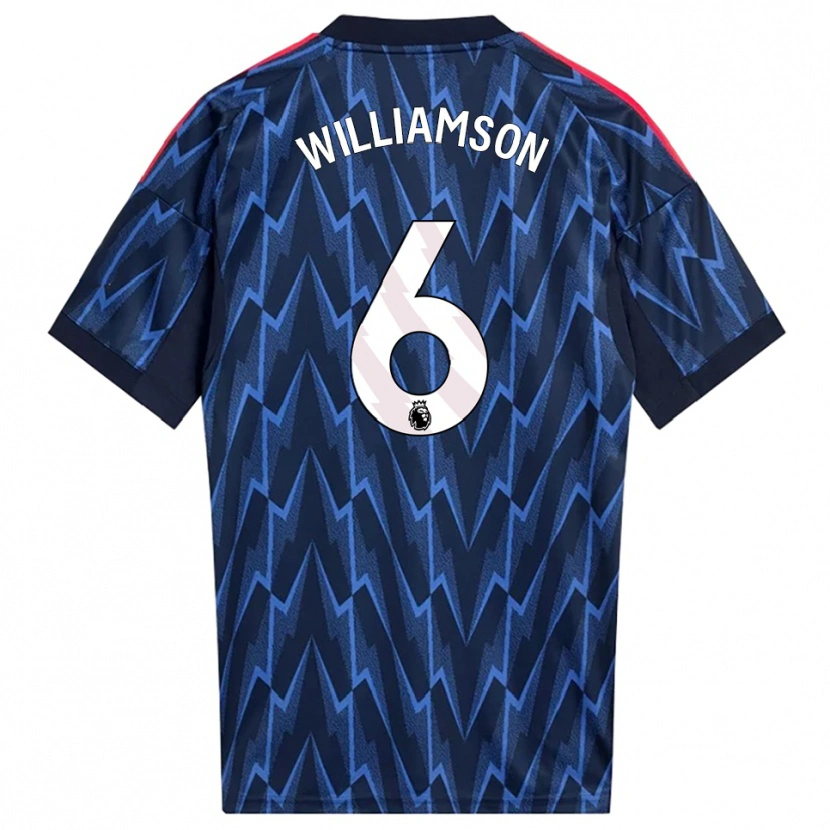 Danxen Dzieci Leah Williamson #6 Granatowo-Czerwony Wyjazdowa Koszulka 2025/26 Koszulki Klubowe