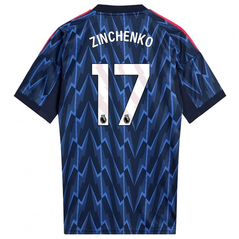 Danxen Dzieci Oleksandr Zinchenko #17 Granatowo-Czerwony Wyjazdowa Koszulka 2025/26 Koszulki Klubowe