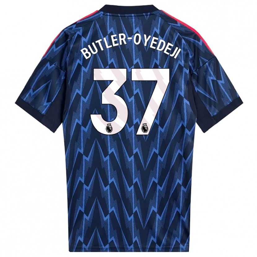 Danxen Dzieci Nathan Butler-Oyedeji #37 Granatowo-Czerwony Wyjazdowa Koszulka 2025/26 Koszulki Klubowe