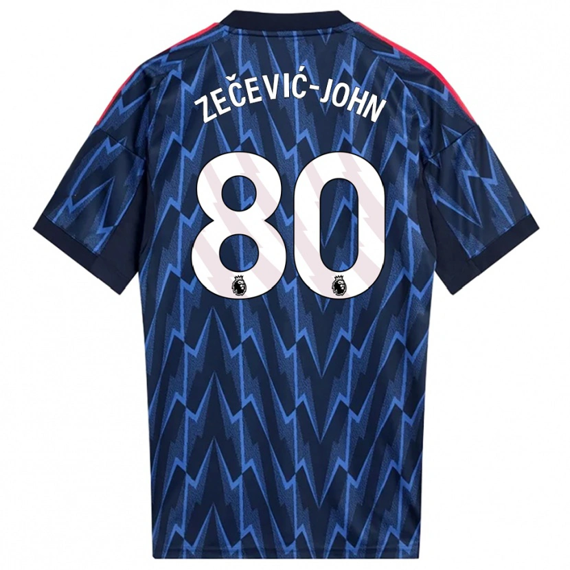 Danxen Dzieci Louis Zečević-John #80 Granatowo-Czerwony Wyjazdowa Koszulka 2025/26 Koszulki Klubowe