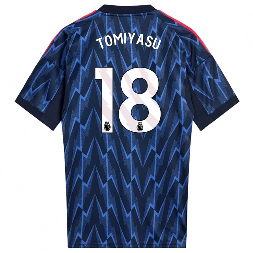 Danxen Dzieci Takehiro Tomiyasu #18 Granatowo-Czerwony Wyjazdowa Koszulka 2025/26 Koszulki Klubowe