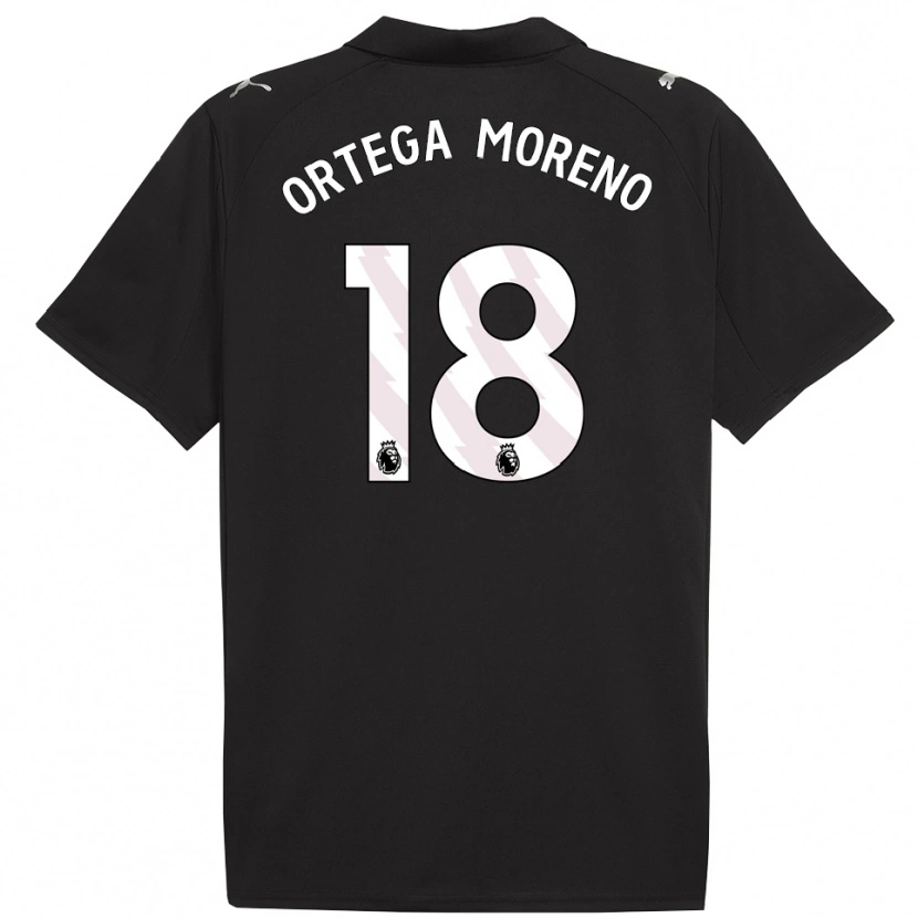 Danxen Dzieci Stefan Ortega #18 Czarno-Biały Wyjazdowa Koszulka 2025/26 Koszulki Klubowe
