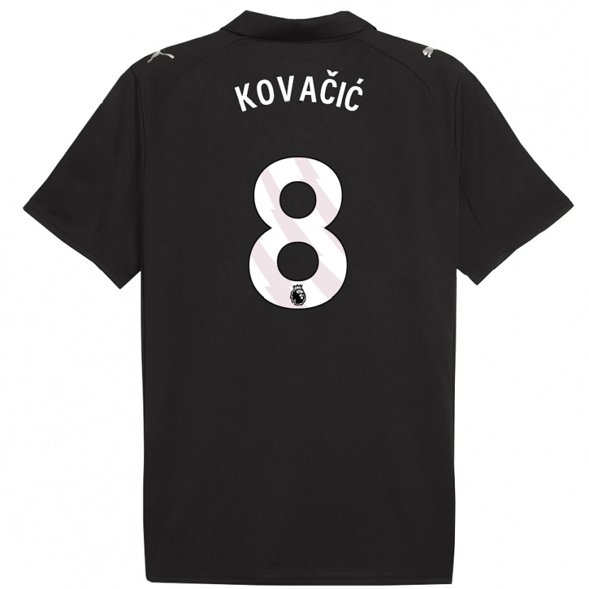 Danxen Dzieci Mateo Kovacic #8 Czarno-Biały Wyjazdowa Koszulka 2025/26 Koszulki Klubowe