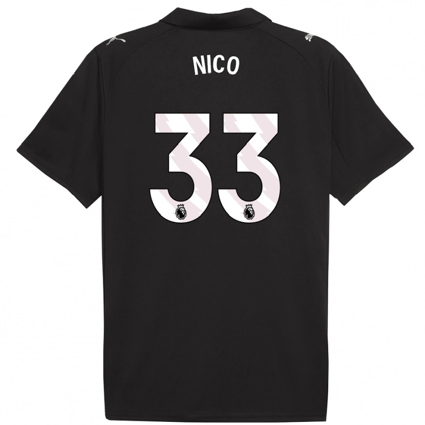 Danxen Dzieci Nico O'reilly #33 Czarno-Biały Wyjazdowa Koszulka 2025/26 Koszulki Klubowe