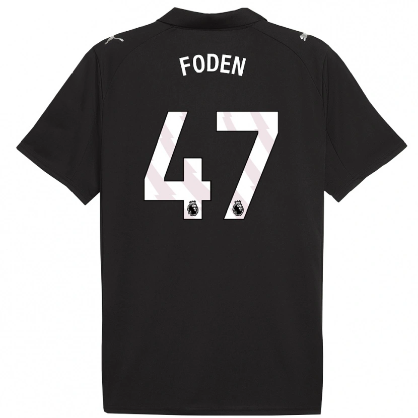 Danxen Dzieci Phil Foden #47 Czarno-Biały Wyjazdowa Koszulka 2025/26 Koszulki Klubowe