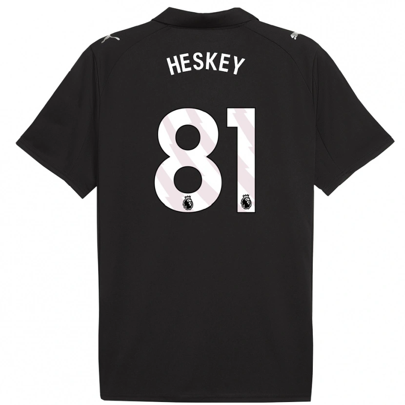 Danxen Dzieci Jaden Heskey #81 Czarno-Biały Wyjazdowa Koszulka 2025/26 Koszulki Klubowe