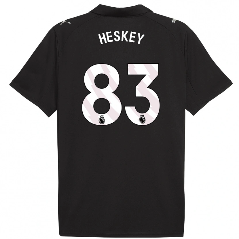 Danxen Dzieci Reigan Heskey #83 Czarno-Biały Wyjazdowa Koszulka 2025/26 Koszulki Klubowe