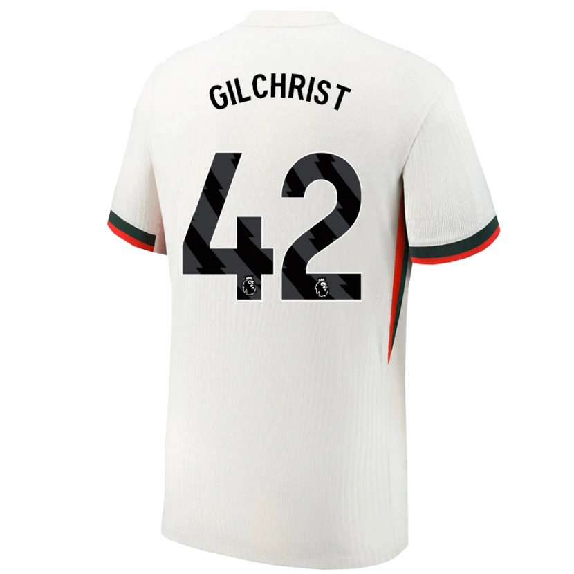 Danxen Dzieci Alfie Gilchrist #42 Biało-Zielony Wyjazdowa Koszulka 2025/26 Koszulki Klubowe