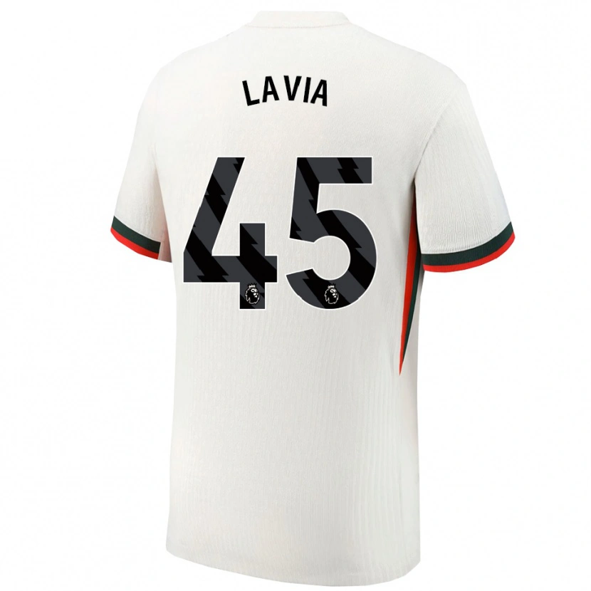 Danxen Dzieci Roméo Lavia #45 Biało-Zielony Wyjazdowa Koszulka 2025/26 Koszulki Klubowe